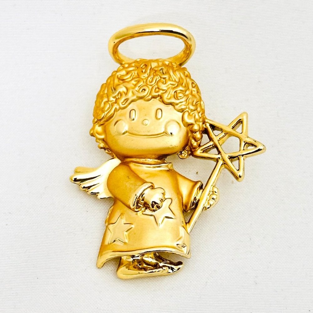 Danecraft Gold Tone Angel Brooch
